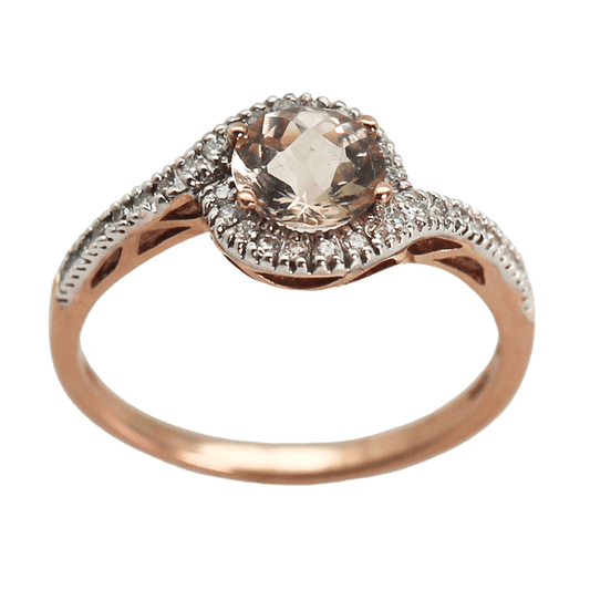 10KRG Round Morganite Ring Gold & Silver Pawn Shop