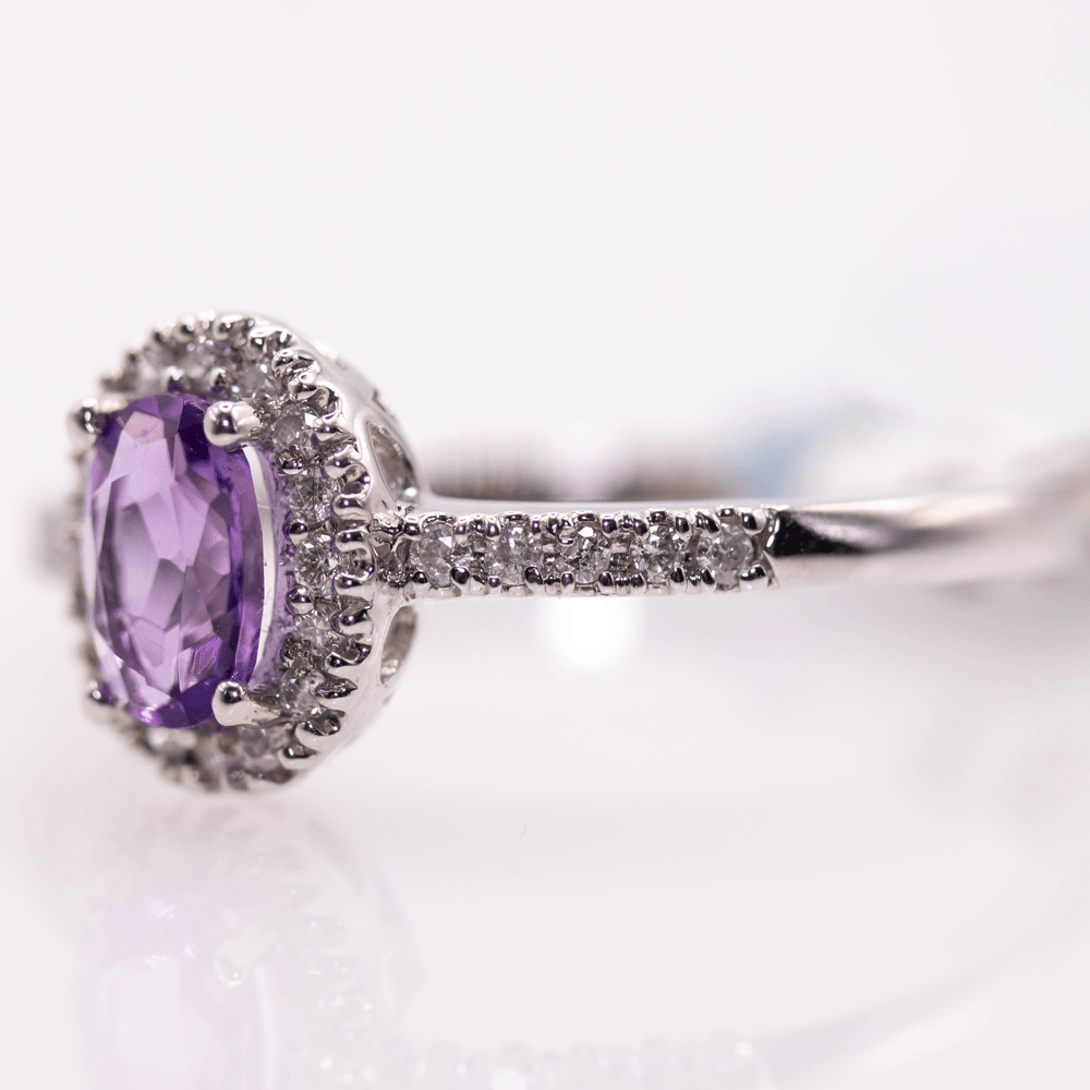 14KWG Amethyst Ring 2g Gold & Silver Pawn Shop
