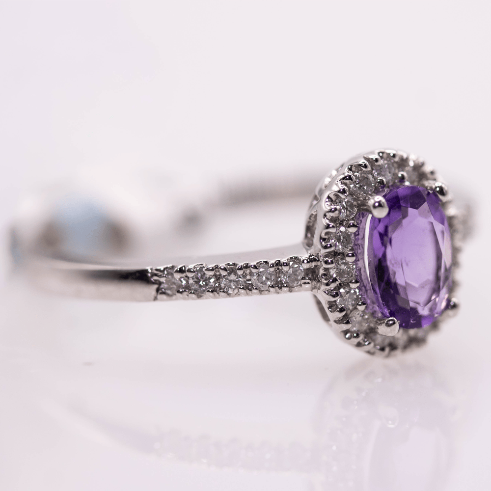 14KWG Amethyst Ring 2g Gold & Silver Pawn Shop