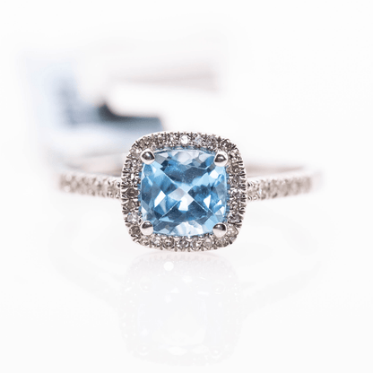 White Gold Blue Topaz Ring Gold & Silver Pawn Shop