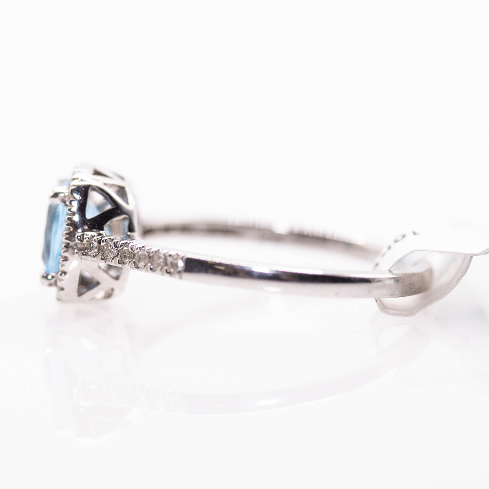 White Gold Blue Topaz Ring Gold & Silver Pawn Shop