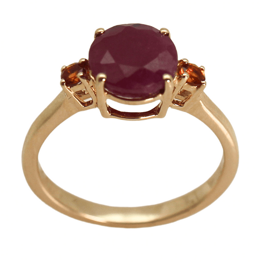 14KYG Round Cut Ruby Diamond Ring 3.1G Gold & Silver Pawn Shop