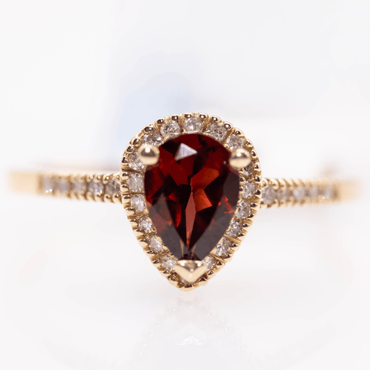 Gold Garnet & Diamond Ring Gold & Silver Pawn Shop