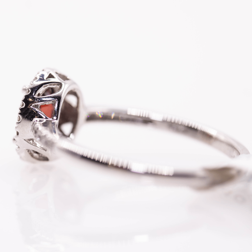 10K White Gold Oval Cut Garnet Ring Gold & Silver Pawn Shop