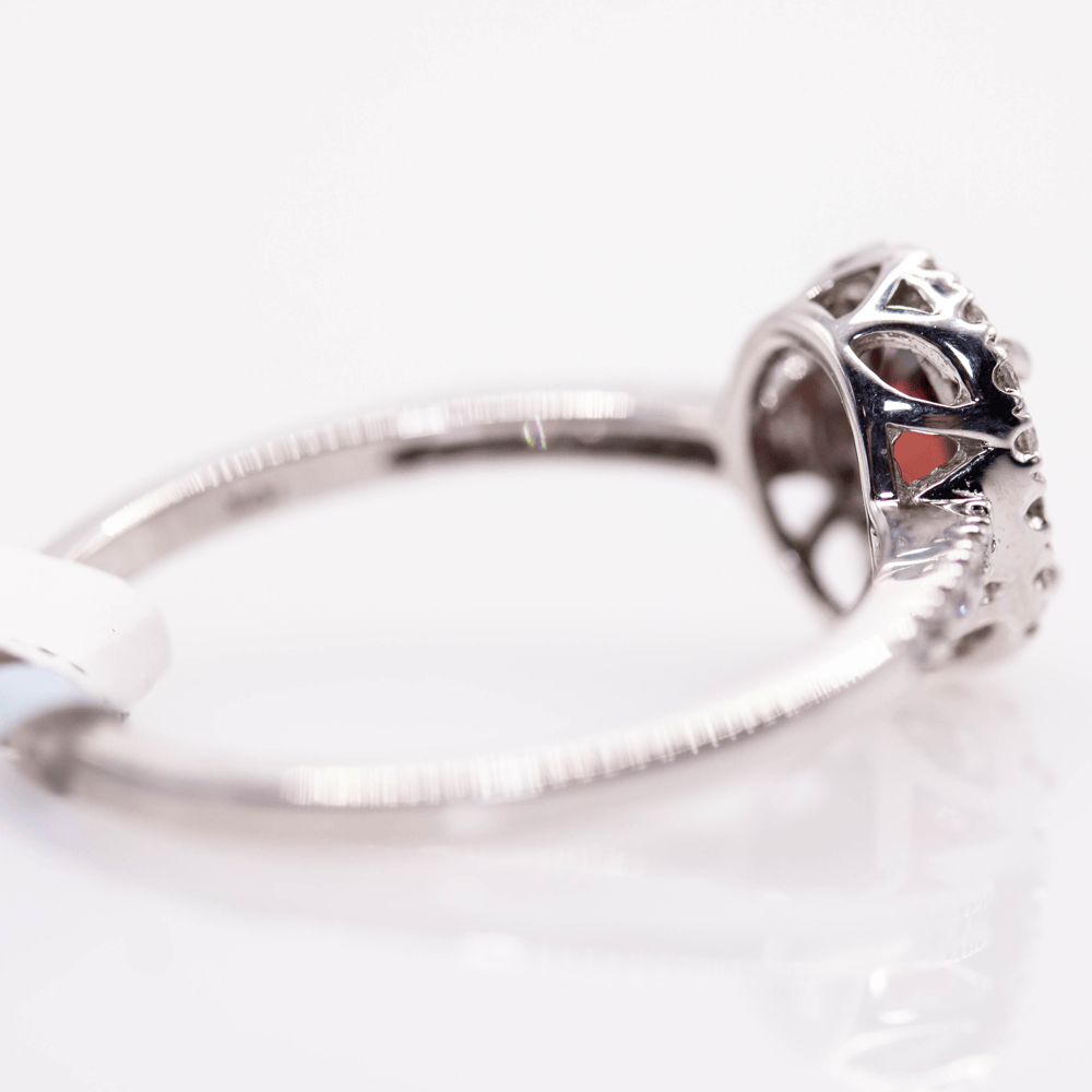10K White Gold Oval Cut Garnet Ring Gold & Silver Pawn Shop