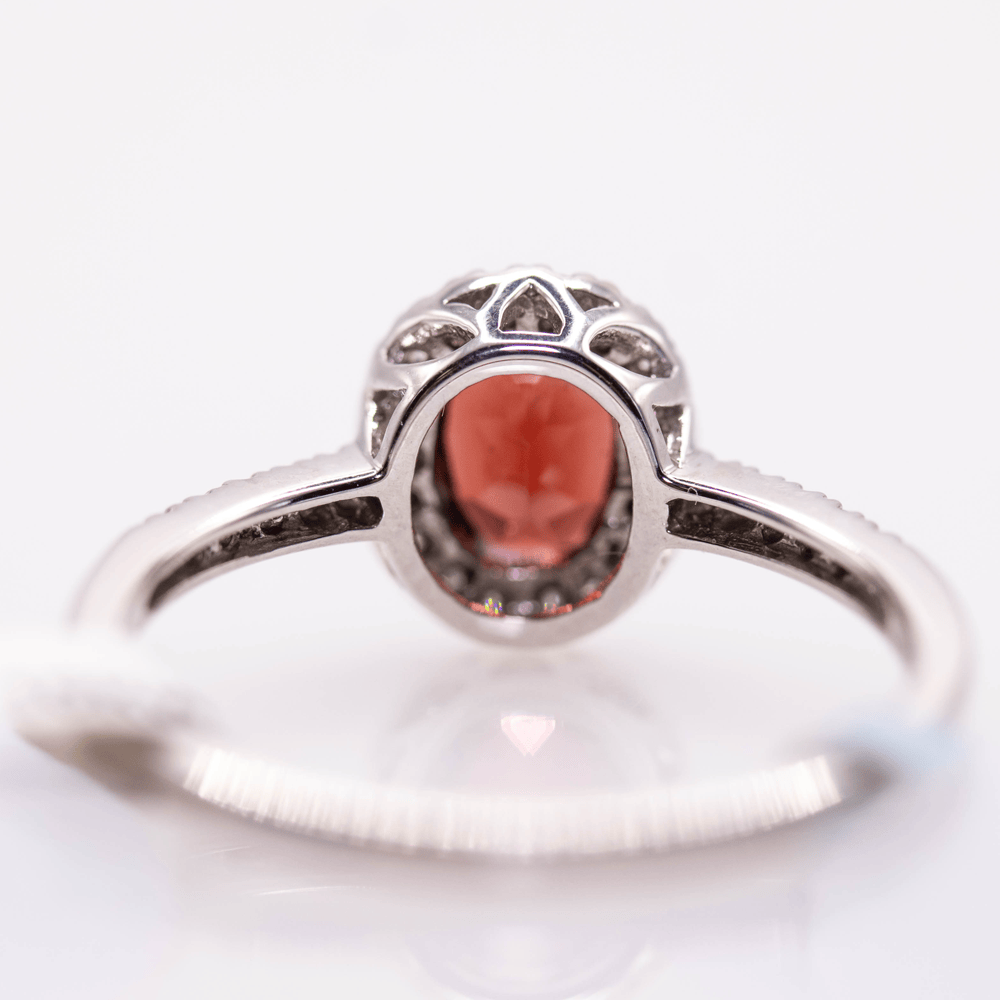 10K White Gold Oval Cut Garnet Ring Gold & Silver Pawn Shop