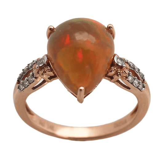 14KRG Pear-Shaped Ethiopian Opal Ring Gold & Silver Pawn Shop