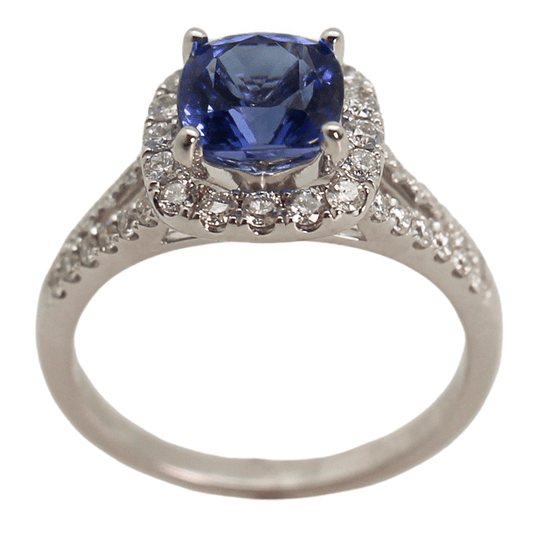14WKG Blue Tanzanite Diamond Ring Gold & Silver Pawn Shop