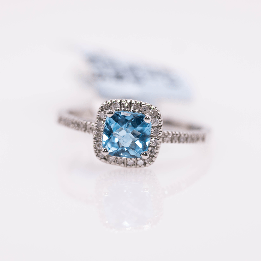 10K White Gold Blue Topaz Ring Gold & Silver Pawn Shop