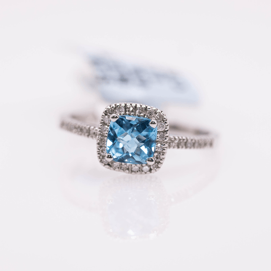 10K White Gold Blue Topaz Ring Gold & Silver Pawn Shop