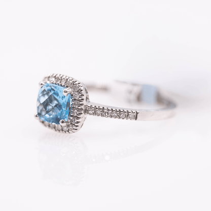10K White Gold Blue Topaz Ring Gold & Silver Pawn Shop