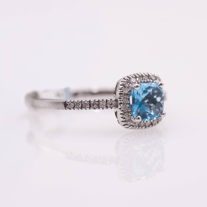 10K White Gold Blue Topaz Ring Gold & Silver Pawn Shop