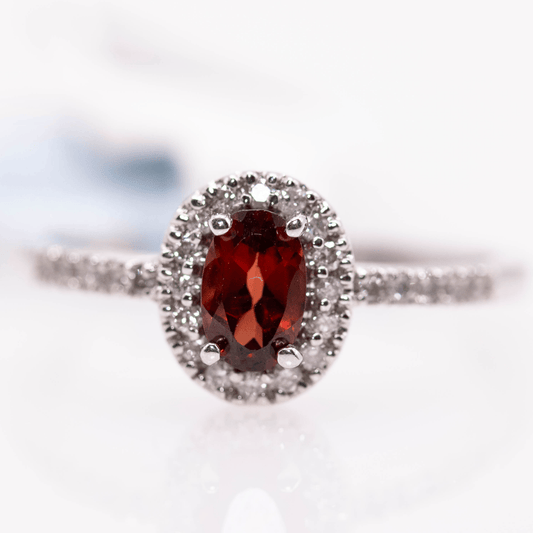 14K Garnet Ring Gold & Silver Pawn Shop