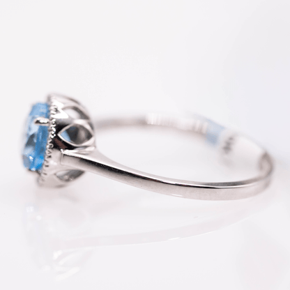 Round Cut Blue Topaz White Gold Ring Gold & Silver Pawn Shop