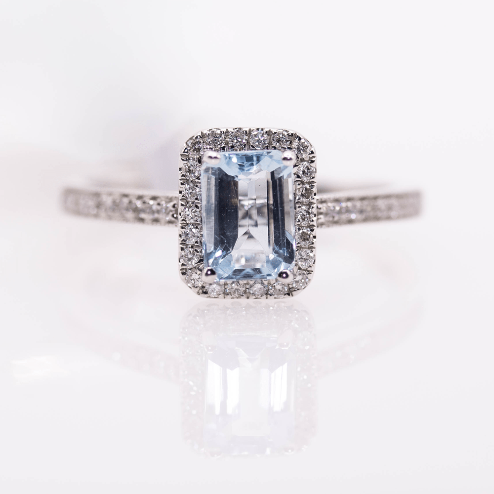 14KWG Aqua Ring Gold & Silver Pawn Shop