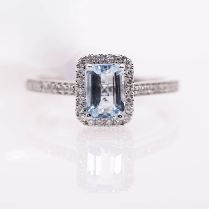 14KWG Aqua Ring Gold & Silver Pawn Shop