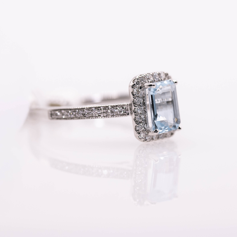 14KWG Aqua Ring Gold & Silver Pawn Shop