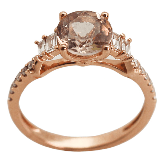 14KRG Morganite Diamond Ring Gold & Silver Pawn Shop