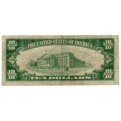1929 US $10 National Currency Notes Various Banks Gold & Silver Pawn Shop