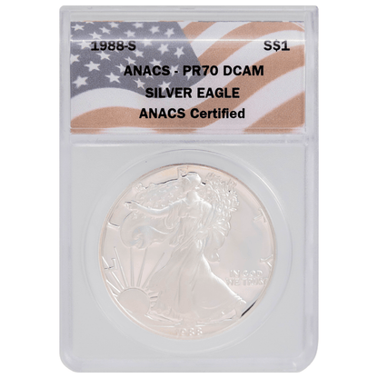 Proof Silver Eagles US $1 ANAC PR70 Gold & Silver Pawn Shop 1988-S