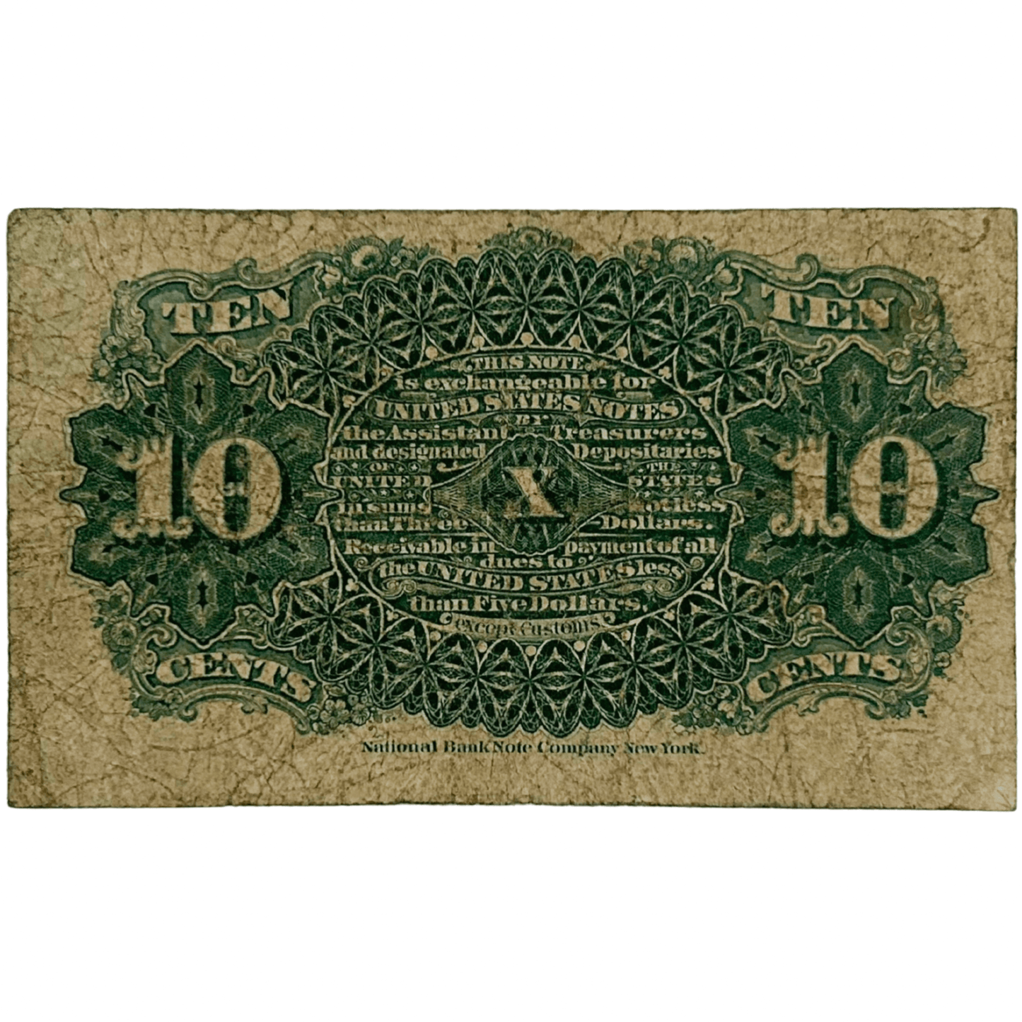 1863 United States 10 Cents Fractional Currency Gold & Silver Pawn Shop