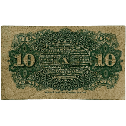 1863 United States 10 Cents Fractional Currency Gold & Silver Pawn Shop