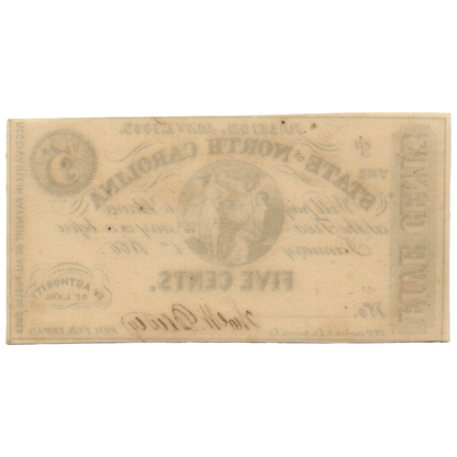 1866 State of North Carolina 5 cents Gold & Silver Pawn Shop