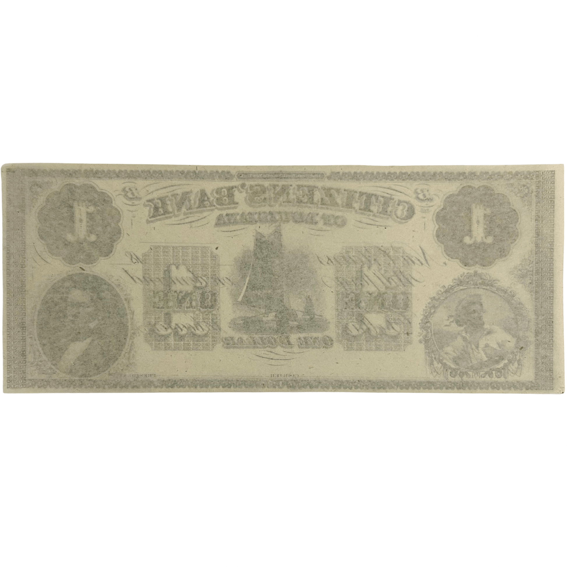 1800s Citizens Bank of Louisiana $1 Note Gold & Silver Pawn Shop