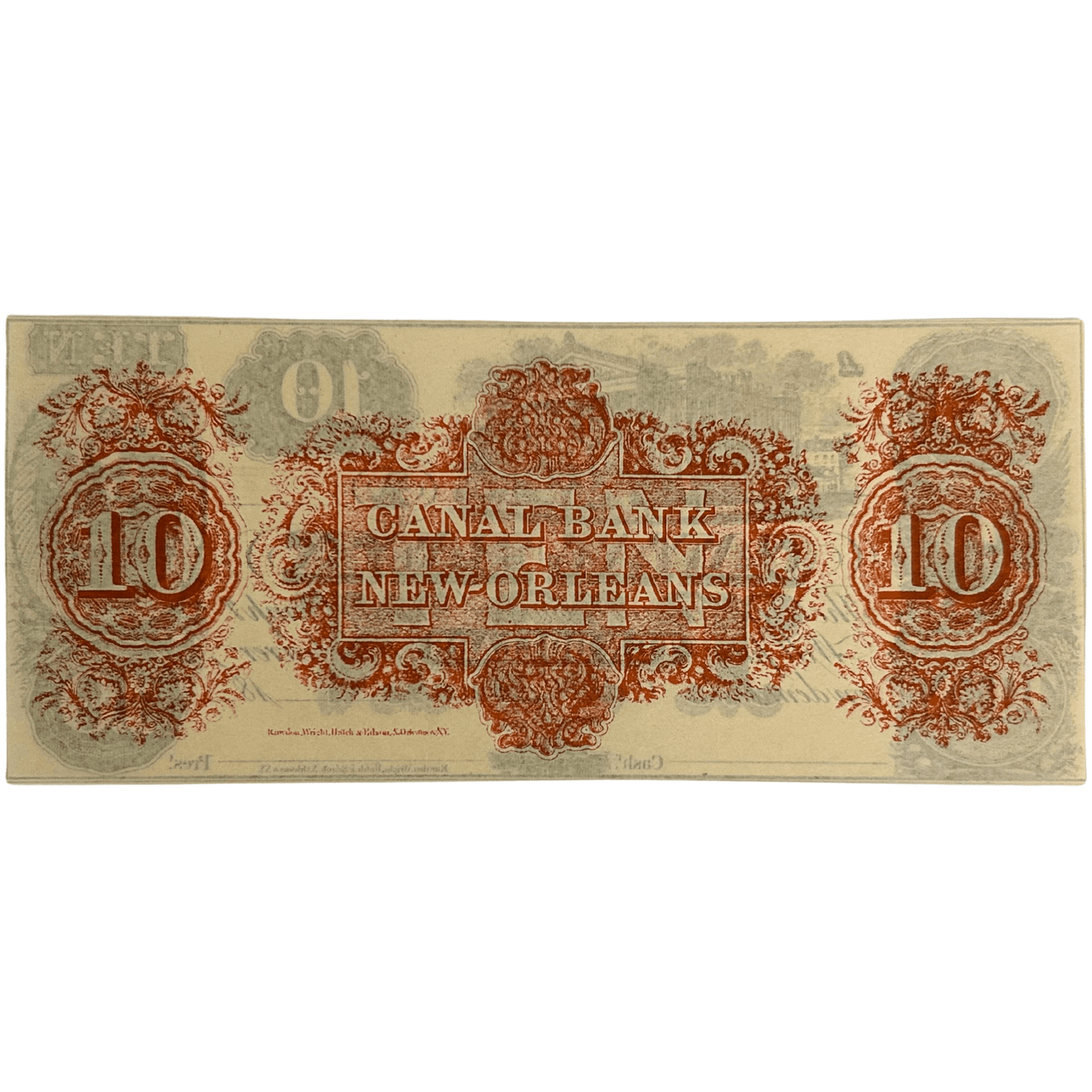 1800s Canal Banks New Orleans $10 Note Gold & Silver Pawn Shop