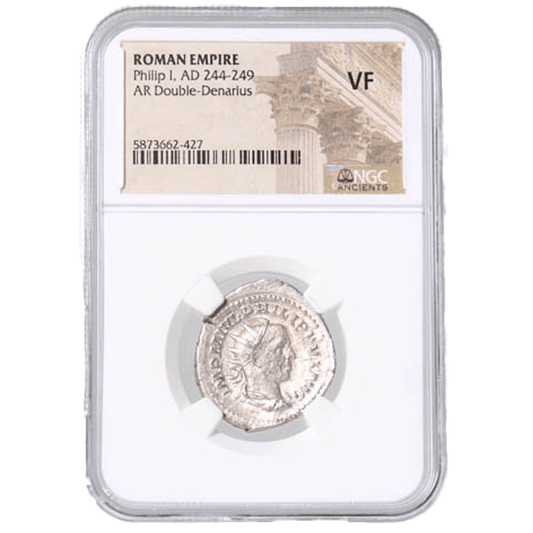 Roman Empire Philip I, AD 244-249 AR Double-Denarius NGC VF Gold & Silver Pawn Shop