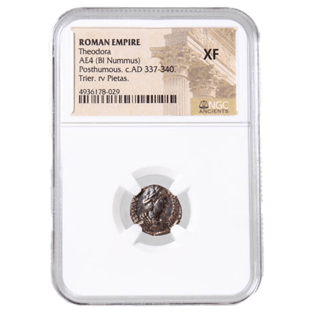 Roman Empire Theodora AE4 (BI Nummus) Posthumous c.AD 337-340 Trier Coin Gold & Silver Pawn Shop