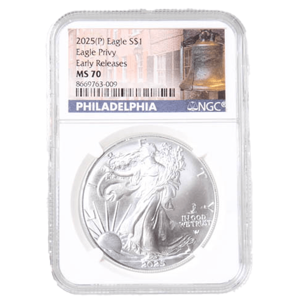 2025 (P) Eagle S$1 Eagle MS70 Privy Early Release Gold & Silver Pawn Shop Philadelphia