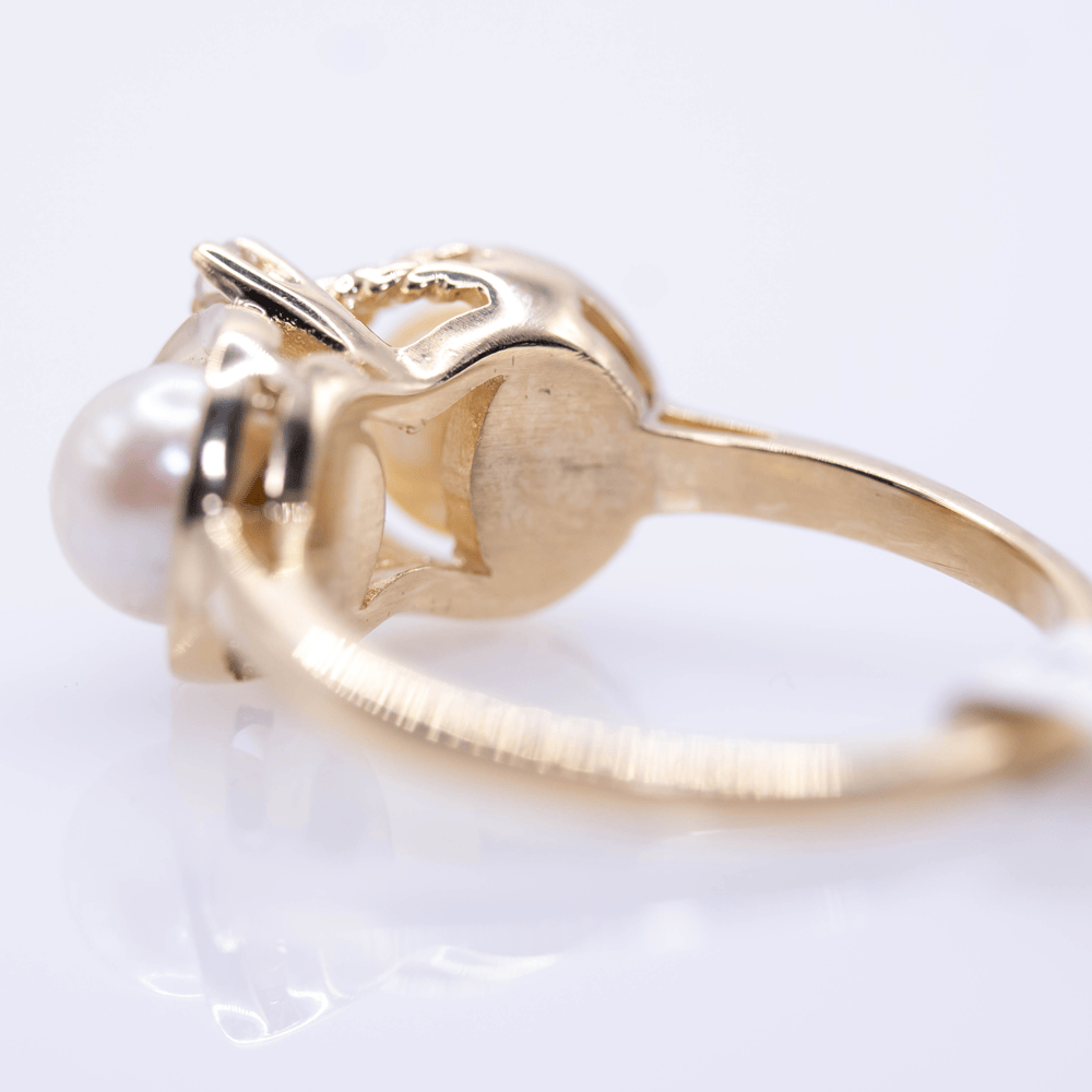 14K Gold Double Pearl Ring Gold & Silver Pawn Shop