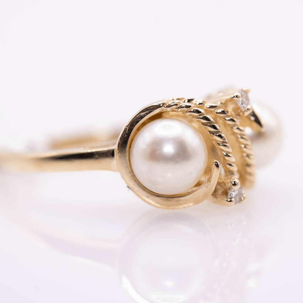 14K Gold Double Pearl Ring Gold & Silver Pawn Shop