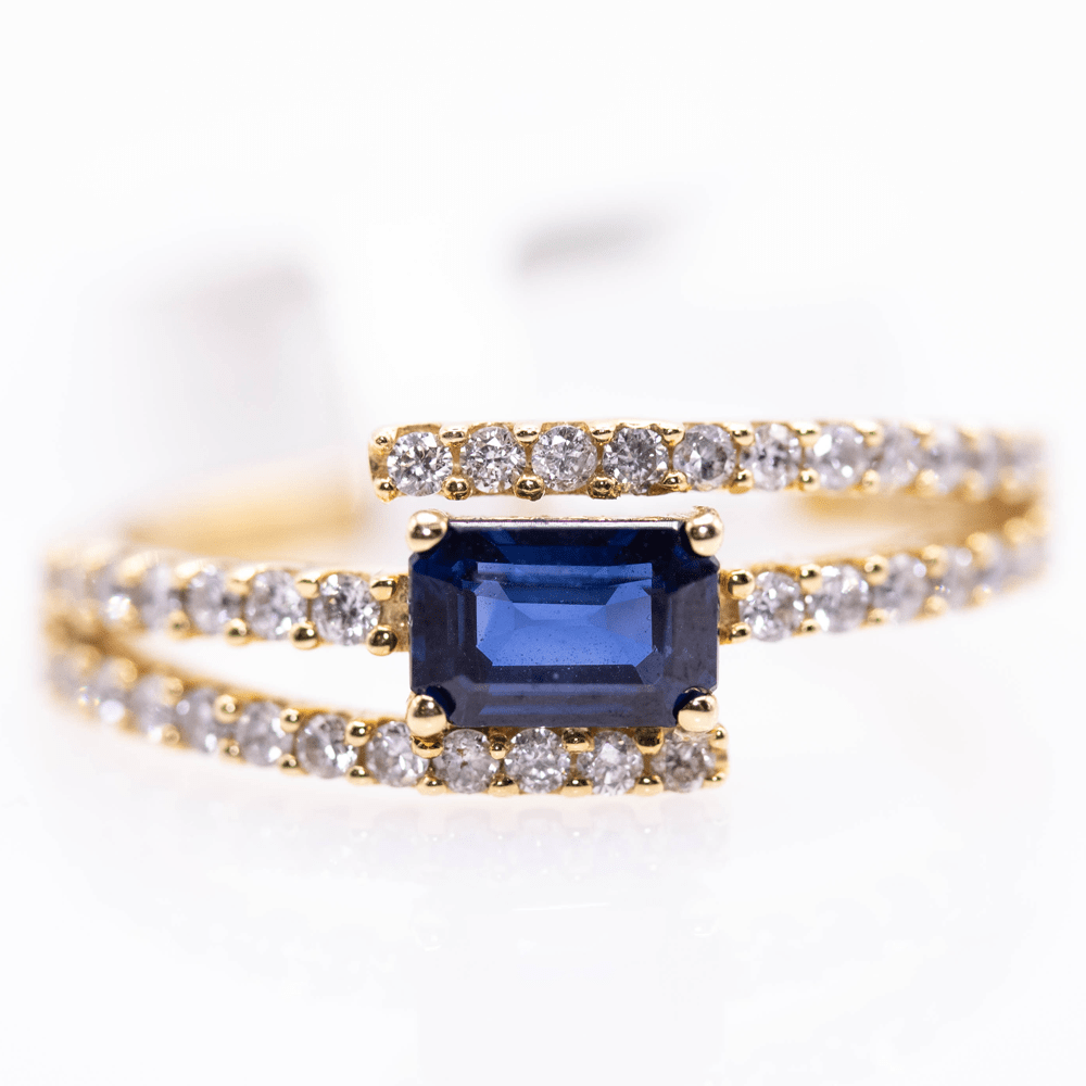18KYG Sapphire Ring Gold & Silver Pawn Shop