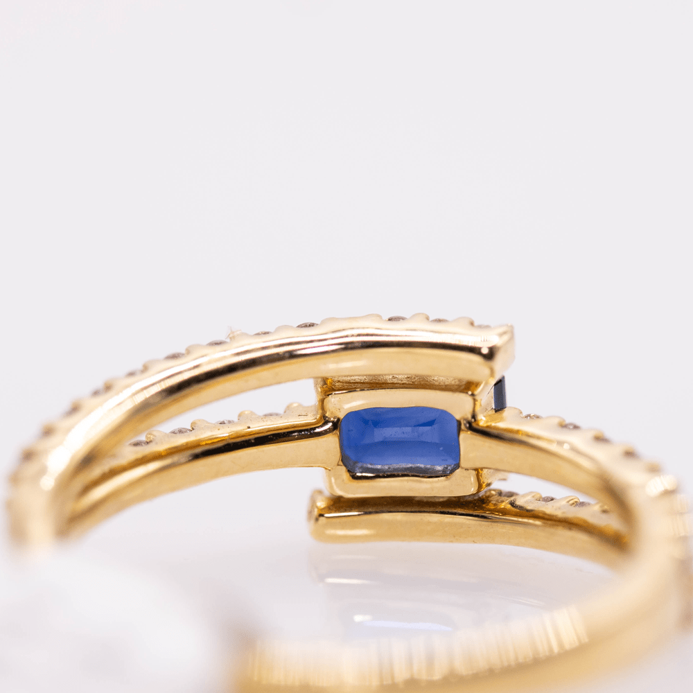 18KYG Sapphire Ring Gold & Silver Pawn Shop