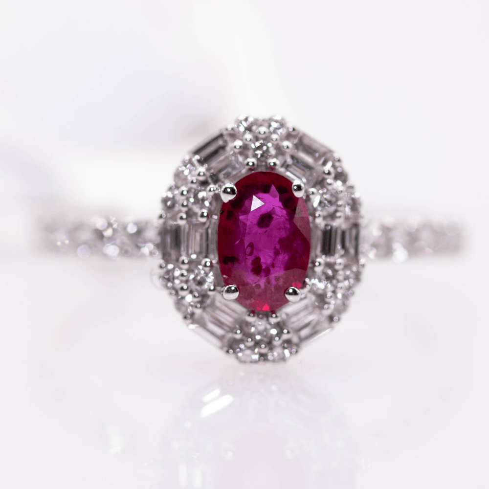 18K Ruby & Diamond White Gold Ring Gold & Silver Pawn Shop