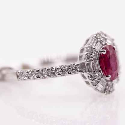 18K Ruby & Diamond White Gold Ring Gold & Silver Pawn Shop