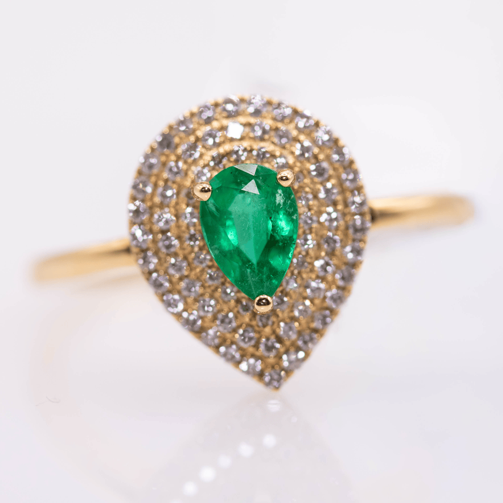 Emerald 18k Ring Gold & Silver Pawn Shop