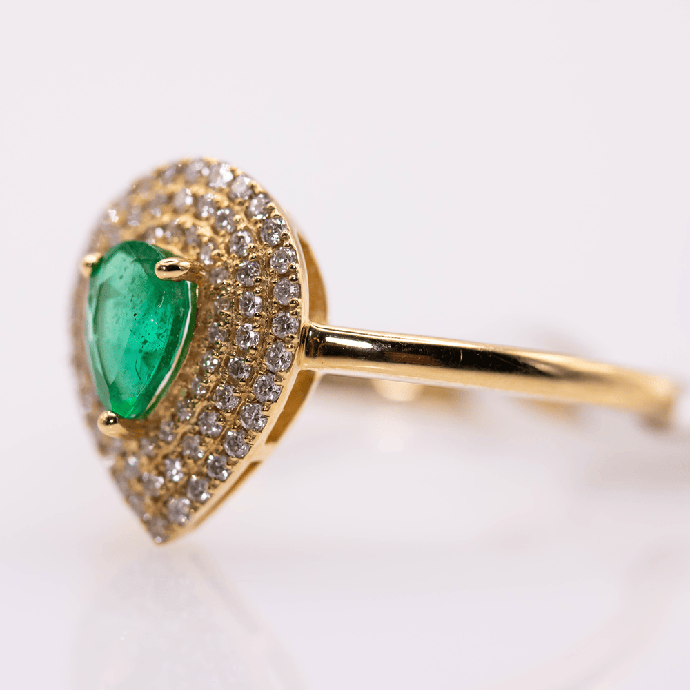 Emerald 18k Ring Gold & Silver Pawn Shop