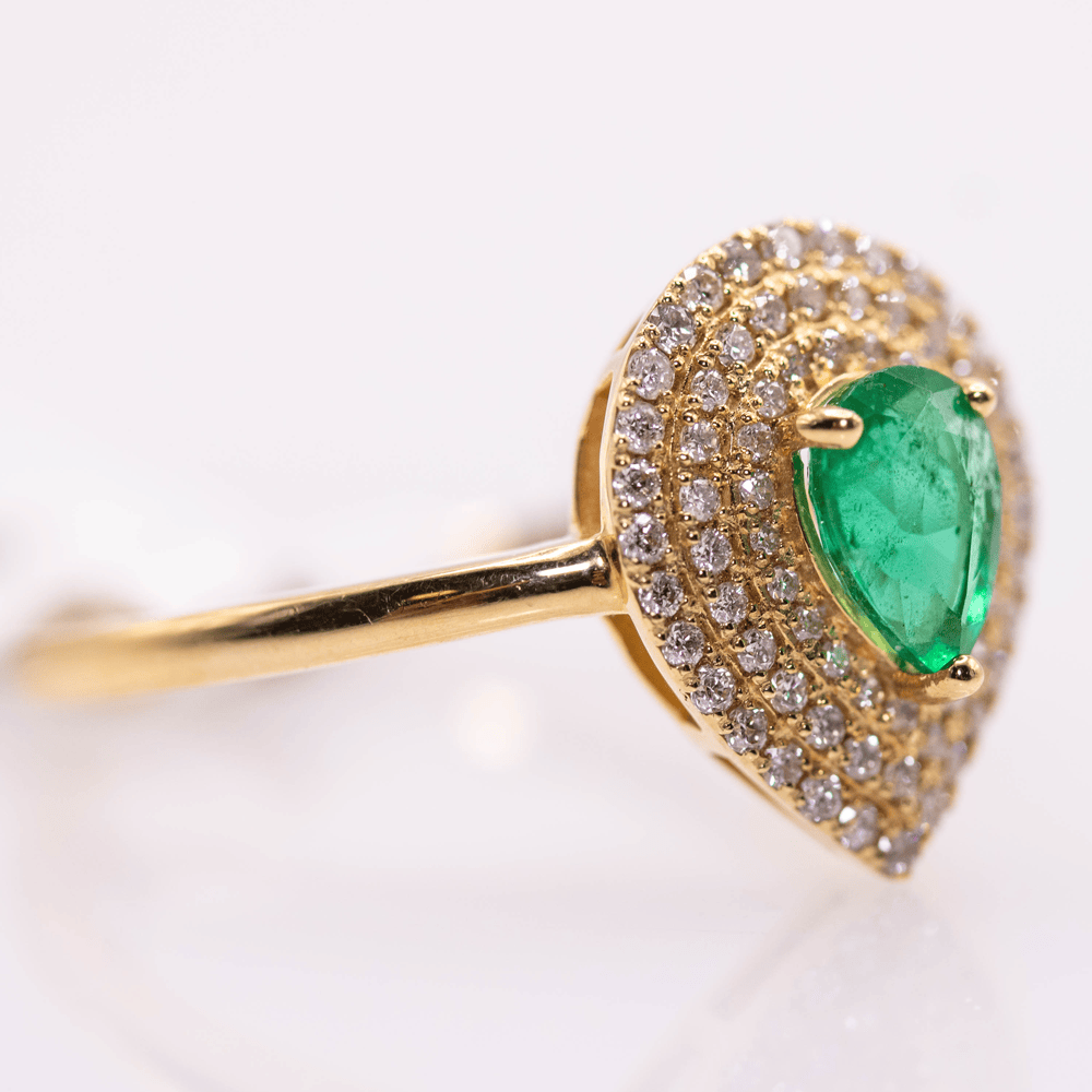Emerald 18k Ring Gold & Silver Pawn Shop