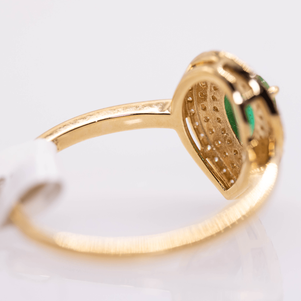 Emerald 18k Ring Gold & Silver Pawn Shop