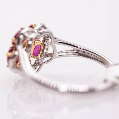 18K White Gold "Flower" Ruby Ring Gold & Silver Pawn Shop
