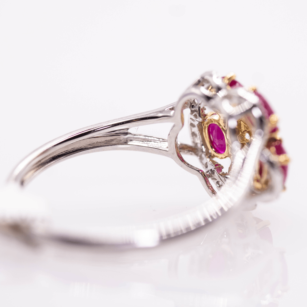 18K White Gold "Flower" Ruby Ring Gold & Silver Pawn Shop