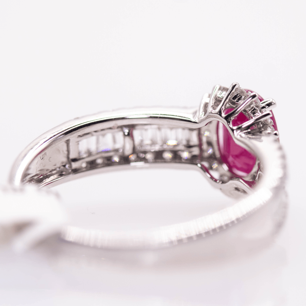 18K White Gold Oval Cut Ruby Ring Gold & Silver Pawn Shop