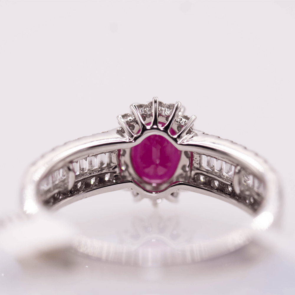 18K White Gold Oval Cut Ruby Ring Gold & Silver Pawn Shop