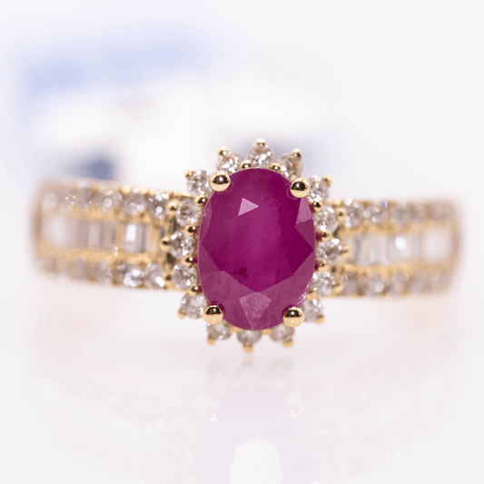 18K Ruby Ring Gold & Silver Pawn Shop
