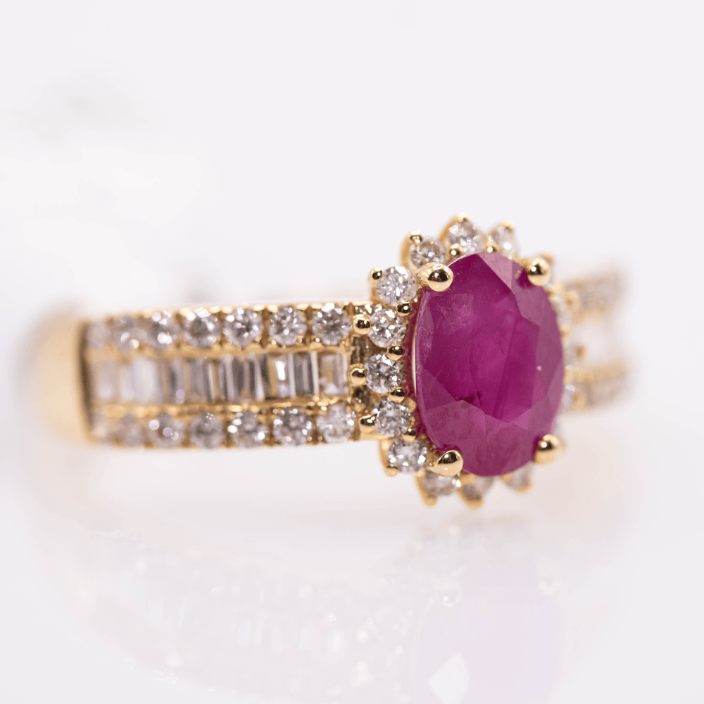 18K Ruby Ring Gold & Silver Pawn Shop