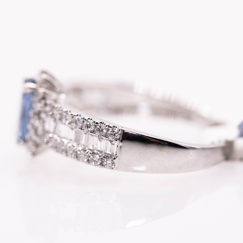 18K Sapphire Ring with Diamond Band Gold & Silver Pawn Shop