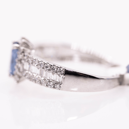 18K Sapphire Ring with Diamond Band Gold & Silver Pawn Shop